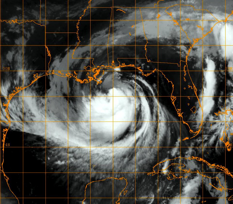 Flickr - Official U.S. Navy Imagery - A GOES-13 infrared satellite image of Tropical Storm Isaac in the Gulf of Mexico.