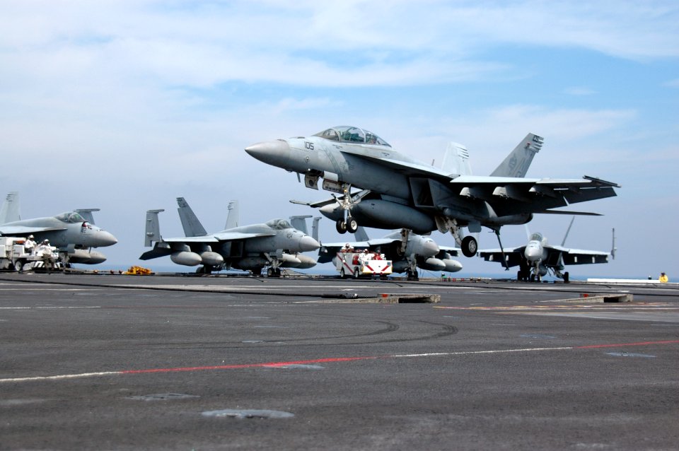 Flickr - Official U.S. Navy Imagery - A jet approaches the flight deck.