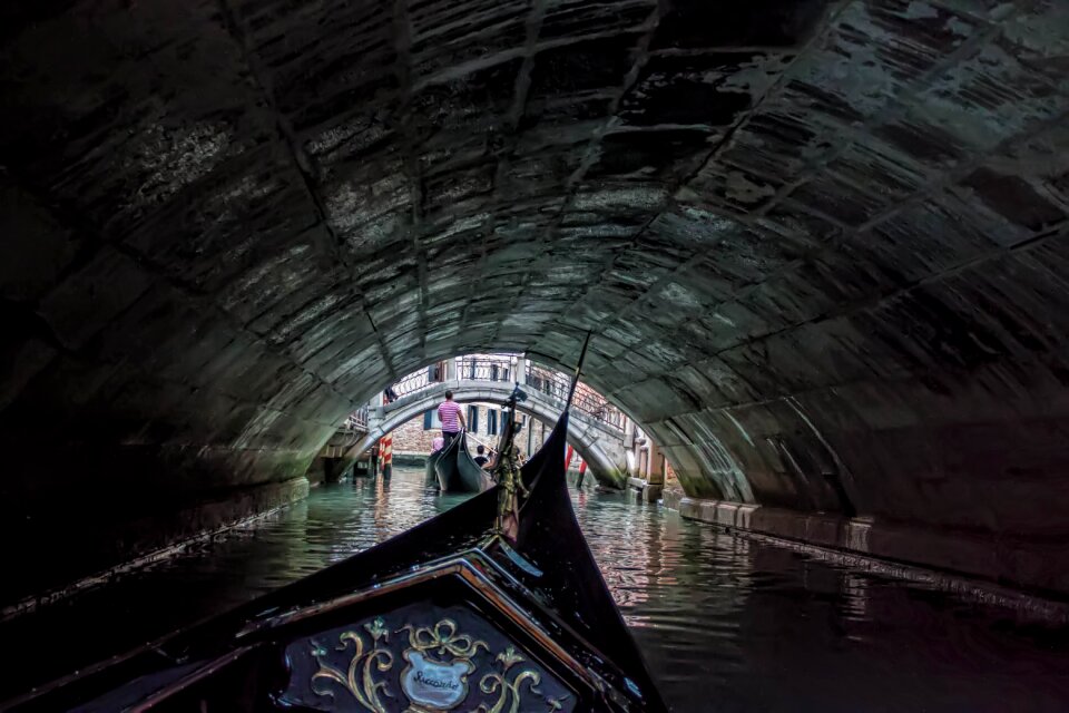 Gondola venetian canal bridge