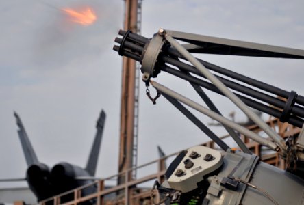Flickr - Official U.S. Navy Imagery - A Close-In Weapons System mount fires during a live-fire exercise.