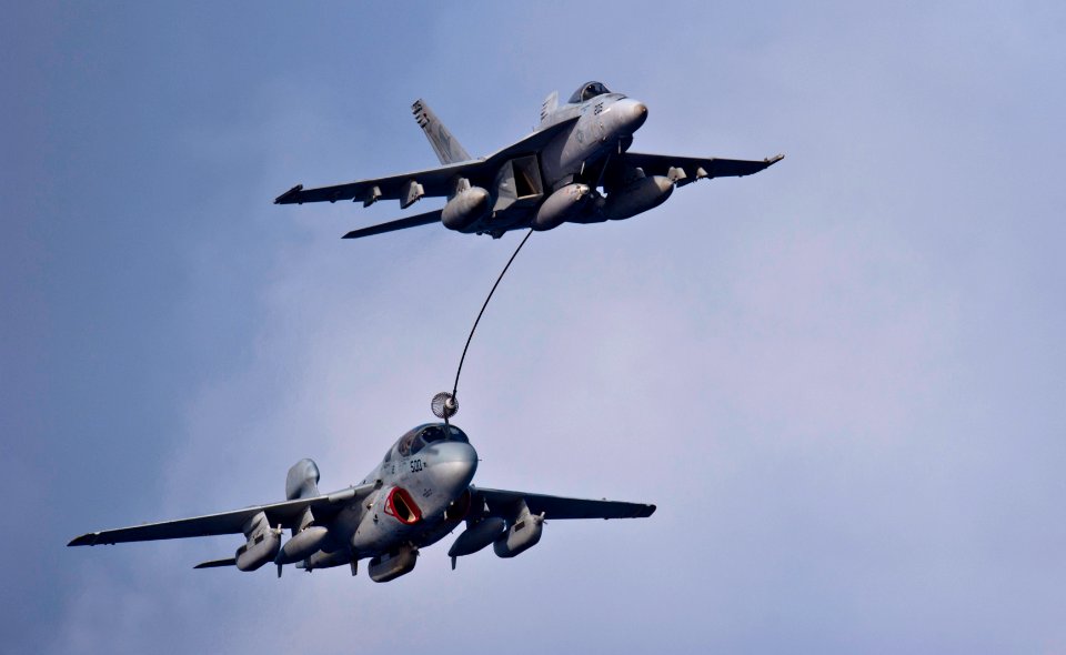 Flickr - Official U.S. Navy Imagery - A jet refuels in flight during an air demonstration.