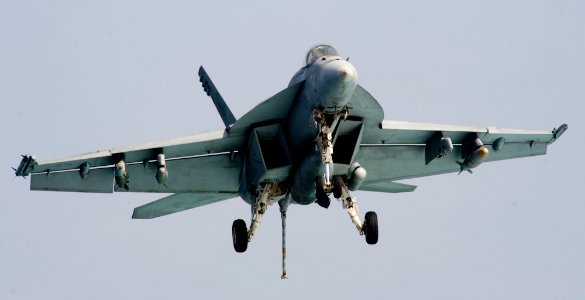 Flickr - Official U.S. Navy Imagery - A jet commences its approach toward the flight deck.
