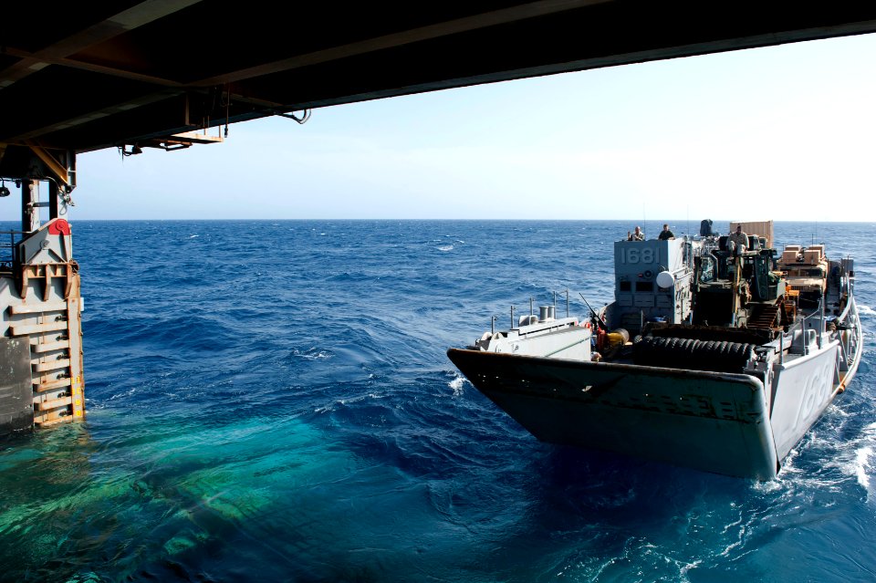 Flickr - Official U.S. Navy Imagery - A Landing Craft Utility departs the well deck of USS Pearl Harbor.