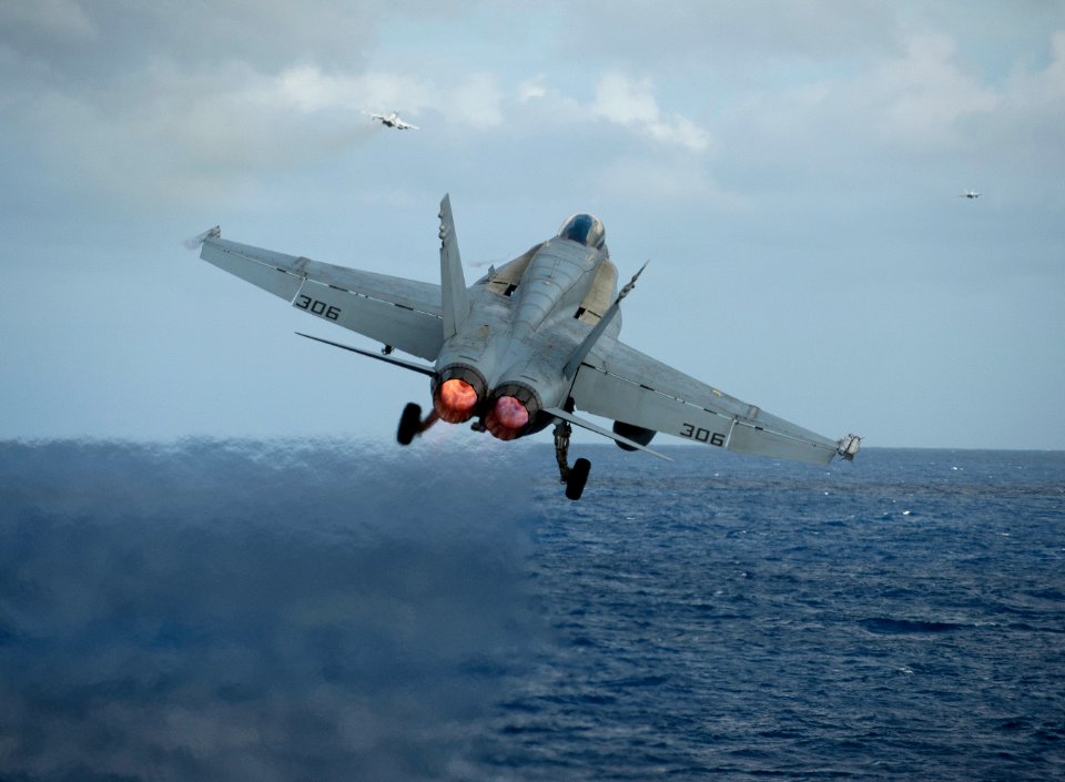 Flickr - Official U.S. Navy Imagery - A jet takes flight during flight ops.