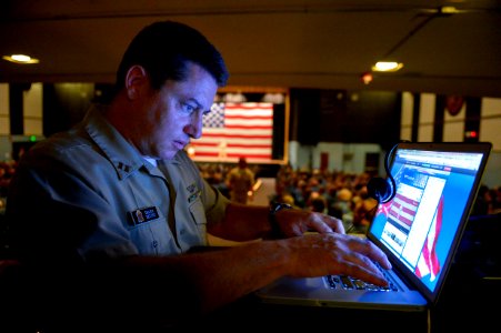 Flickr - Official U.S. Navy Imagery - A Navy PAO uses Navy Livestream.