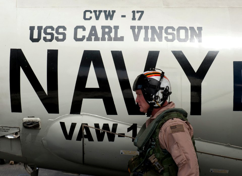 Flickr - Official U.S. Navy Imagery - A pilot prepares to board an E-2C Hawkeye.
