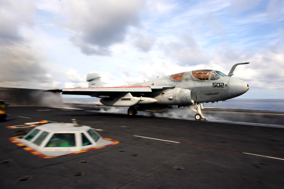 Flickr - Official U.S. Navy Imagery - A Prowler launches from the flight deck of USS Dwight D. Eisenhower.