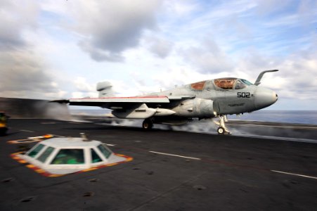 Flickr - Official U.S. Navy Imagery - A Prowler launches from the flight deck of USS Dwight D. Eisenhower.
