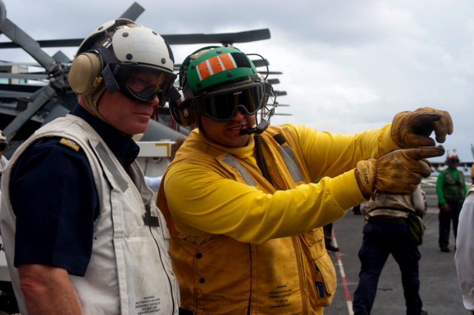 Flickr - Official U.S. Navy Imagery - A Navy officer explains flight operations