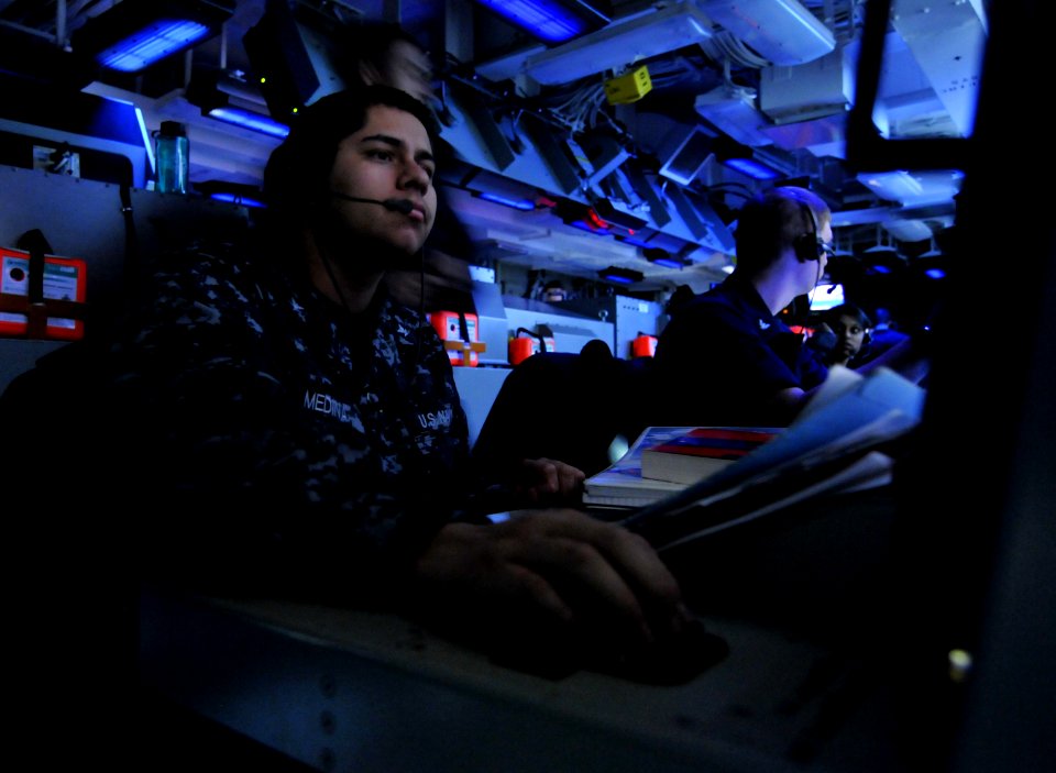Flickr - Official U.S. Navy Imagery - A Sailor monitors a Sea Sparrow missile console.