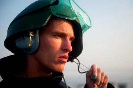 Flickr - Official U.S. Navy Imagery - A Sailor serves as phone talker during an anchoring evolution.