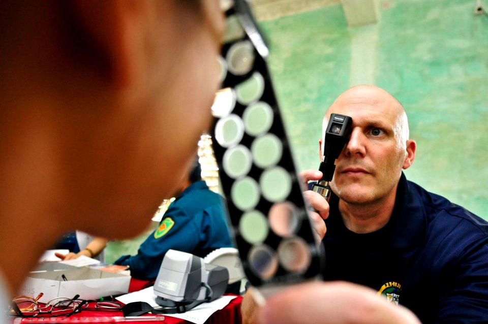 Flickr - Official U.S. Navy Imagery - An officer checks the strength of a pair of eye glasses.