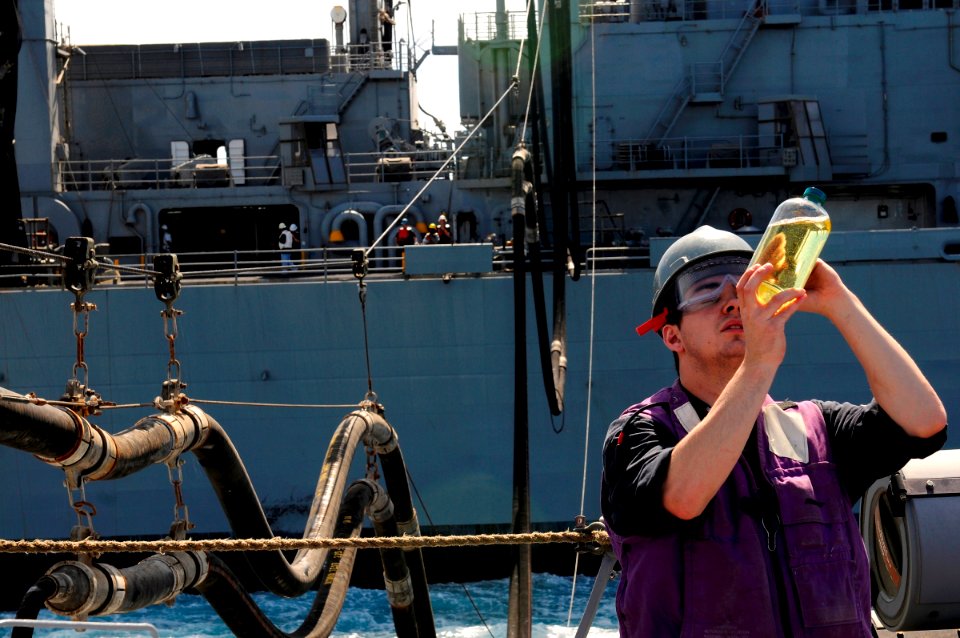 Flickr - Official U.S. Navy Imagery - A Sailor tests fuel.