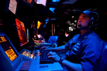 Flickr - Official U.S. Navy Imagery - A Sailor stands watch.