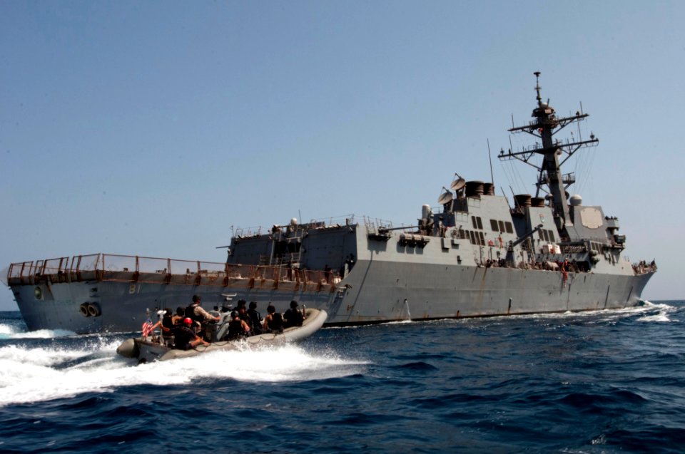 Flickr - Official U.S. Navy Imagery - A VBSS team departs USS Winston S. Churchill.