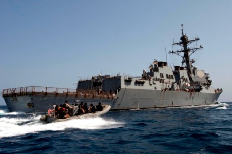 Flickr - Official U.S. Navy Imagery - A VBSS team departs USS Winston S. Churchill.