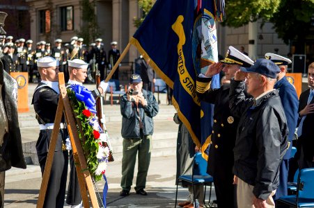 Flickr - Official U.S. Navy Imagery - CNO salutes a wreath at the Navy Memorial.