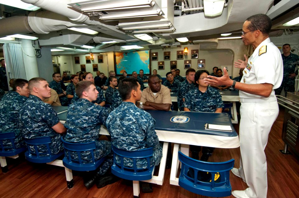 Flickr - Official U.S. Navy Imagery - Adm. Haney speaks to Sailors.