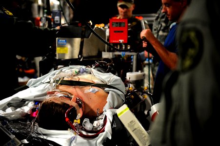 Flickr - Official U.S. Navy Imagery - A U.S. Marine with pneumonia is transported to Hawaii for further treatment.