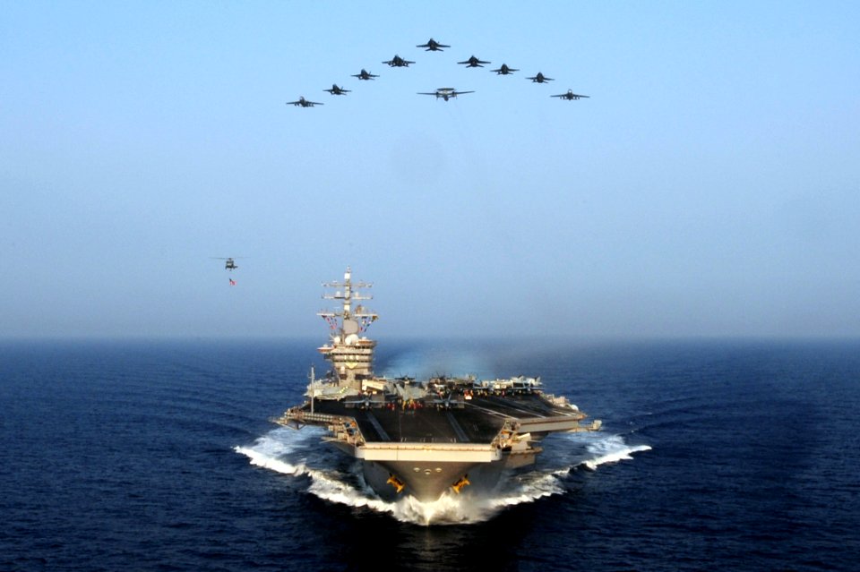 Flickr - Official U.S. Navy Imagery - Aircraft from Carrier Air Wing 7 fly over USS Dwight D. Eisenhower. (1)