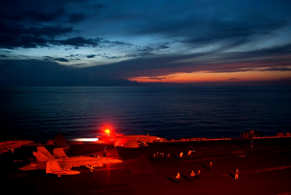 Flickr - Official U.S. Navy Imagery - An F-A-18 launches from USS Carl Vinson. (1)