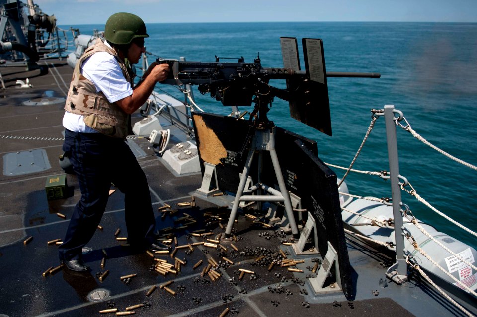Flickr - Official U.S. Navy Imagery - An Algerian Maj. fires a .50-caliber machine gun.