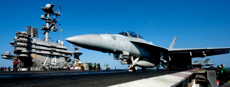 Flickr - Official U.S. Navy Imagery - An F-A-18F Super Hornet launches from USS John C. Stennis. (1)