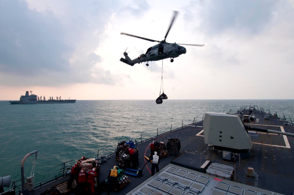 Flickr - Official U.S. Navy Imagery - Helicopter carries supplies.