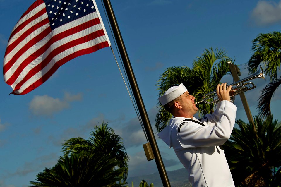 Flickr - Official U.S. Navy Imagery - Bugler plays at 9-11 ceremony.