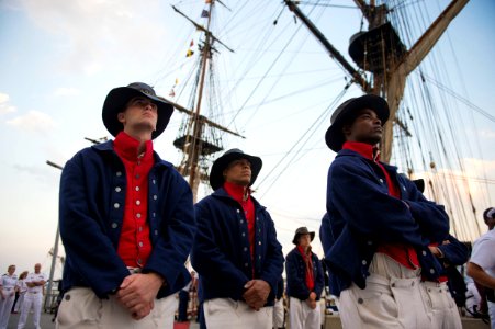 Flickr - Official U.S. Navy Imagery - Coast Guardsmen wear traditional U.S. Revenue Cutter Service uniforms.
