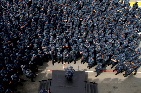 Flickr - Official U.S. Navy Imagery - MCPON Rick West holds an all-hands call.