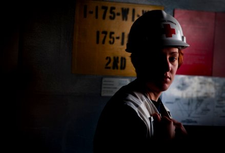 Flickr - Official U.S. Navy Imagery - Corpsman observes refueling operation to ensure safety procedures are followed.