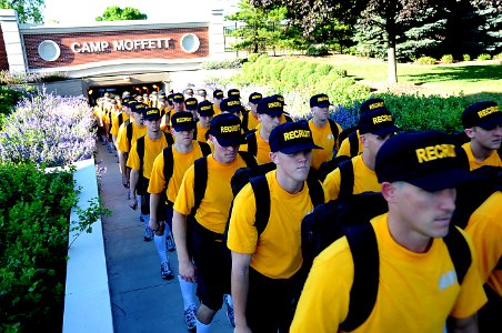 Flickr - Official U.S. Navy Imagery - Recruits from Division 816 march in formation after completing physical training at Recruit Training Command.