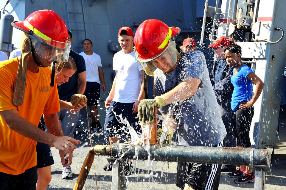 Flickr - Official U.S. Navy Imagery - Junior officers participate in damage control Olympics.