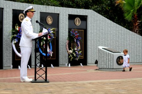 Flickr - Official U.S. Navy Imagery - Sailor delivers remarks at the EOD Memorial Service in Florida.