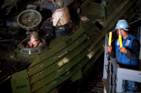 Flickr - Official U.S. Navy Imagery - Marines drive amphibious assault vehicles into the well deck. (1)