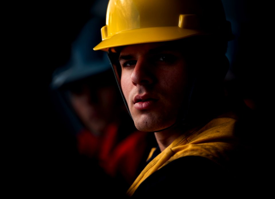 Flickr - Official U.S. Navy Imagery - Sailor listens to instructions during refueling.