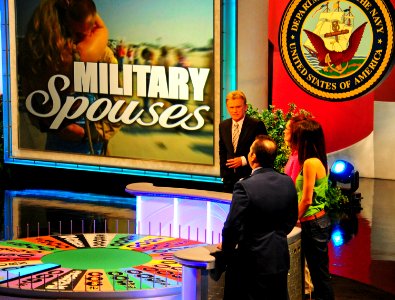 Flickr - Official U.S. Navy Imagery - Military spouse contestants play Wheel of Fortune.