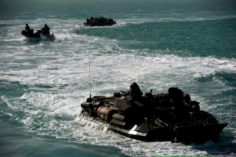 Flickr - Official U.S. Navy Imagery - Marines prepares to enter the well deck of USS New Orleans.