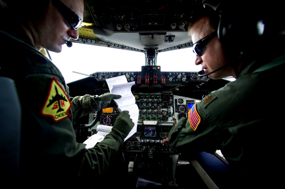 Flickr - Official U.S. Navy Imagery - Piolets conduct a pre-flight checklist.