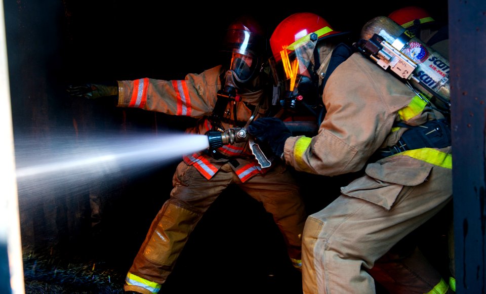 Flickr - Official U.S. Navy Imagery - Sailors combat a simulated galley fire.