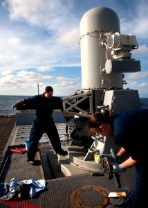 Flickr - Official U.S. Navy Imagery - Sailors conduct maintenance on a close-in weapon system.
