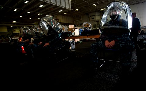 Flickr - Official U.S. Navy Imagery - Sailors are fit tested for gas masks.