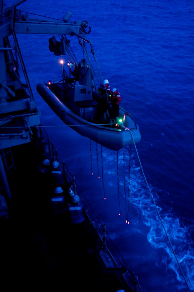 Flickr - Official U.S. Navy Imagery - Sailors launch a rigid hull inflatable boat.