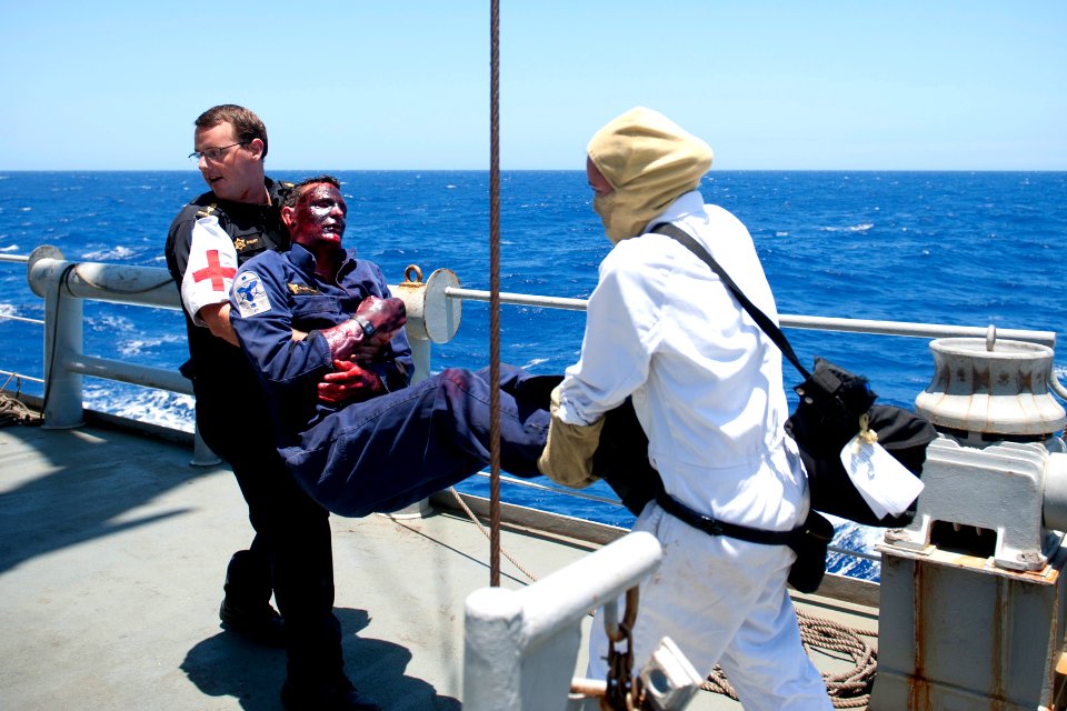 Flickr - Official U.S. Navy Imagery - Sailors conduct a fire drill.