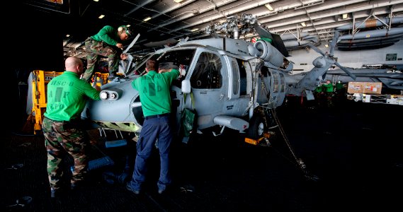 Flickr - Official U.S. Navy Imagery - Sailors conduct in the hangar bay.