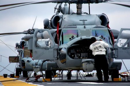 Flickr - Official U.S. Navy Imagery - Sailors perform pre-flight maintenance checks aboard USS Bonhomme Richard