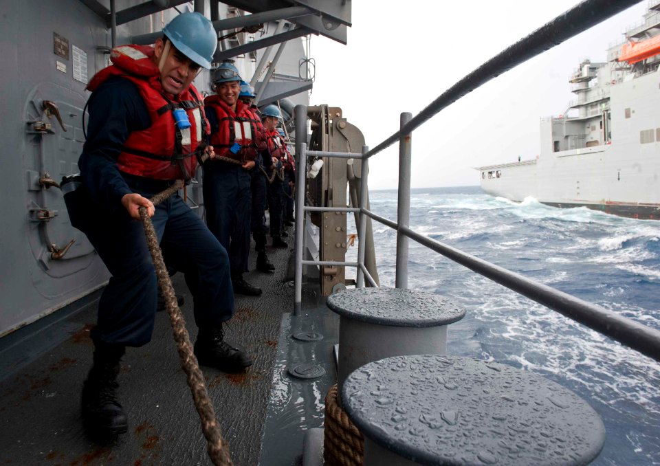 Flickr - Official U.S. Navy Imagery - Sailors conduct line handlers.