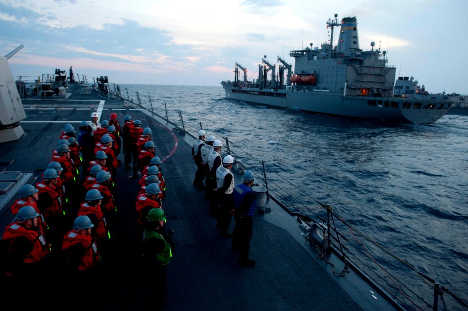 Flickr - Official U.S. Navy Imagery - Sailors prepare for an underway replenishment.