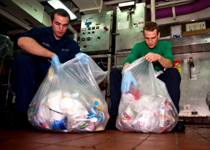Flickr - Official U.S. Navy Imagery - Sailors sort plastic waste.